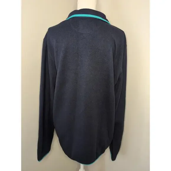 XXL Sperry dressy winter knit navy zip sweater pullover - Picture 3 of 7
